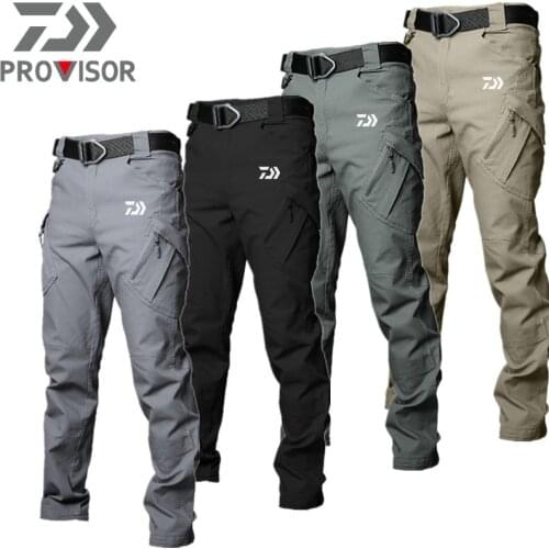 2021 Fishing Clothes Breathable Cotton Elastic Zipper Pocket Spring Summer Fishing Pants Daiwa Outdoor Camping Hiking Sport