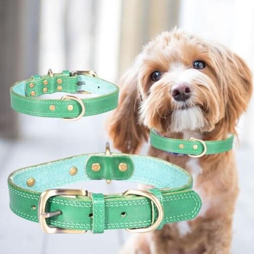 Pet Collar Wear-resistant Adjustable Faux Leather Breathable Dog Necklace for Puppy Harnesses Dog Supplies Pet Products