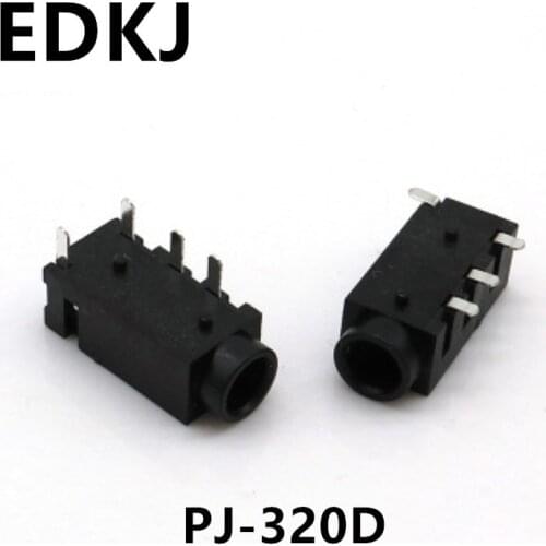 Free shipping 10/100 PCS Headphone Socket PJ320D 4-pin Patch SMD MP3 3.5 Headphone Socket PJ320D Headphone Socket
