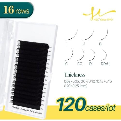 H&L SINCE 1990 16Rows Faux Mink Individual Eyelash Lashes Maquiagem Cilios For Professionals Soft Mink Eyelash Extension