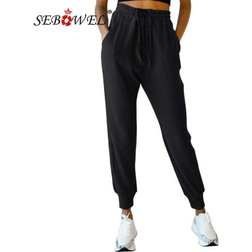 Женские трикотажные брюки SEBOWEL China At AliExpress