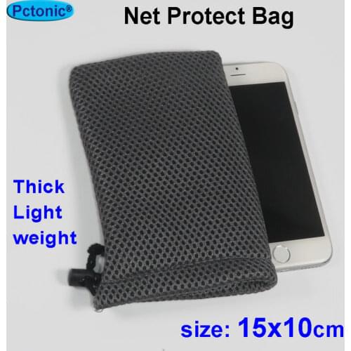 Power bank bag thick net storage bag case with draw string for USB power adapter cable camera bag