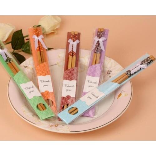 Wedding Party Favor Natural Bamboo Chopsticks Tableware Gift Souvenirs Home Table Dinnerware LX8114