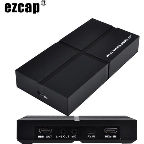 USB 3.0 HDMI AV CVBS Component Video Capture Card Game Recording Box with Mic,HD Camera Video Conference Medical Live Streaming