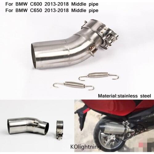 51mm Header Motorcycle Middle Pipe Stainless Steel Exhaust System Silp on for BMW C600 C650GT 2012 2013 2014 2015