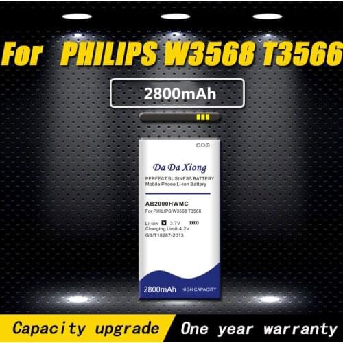 High quality 2800mAh AB2000HWML AB2000HWMC Battery for PHILIPS W3568 T3566 Phone battery