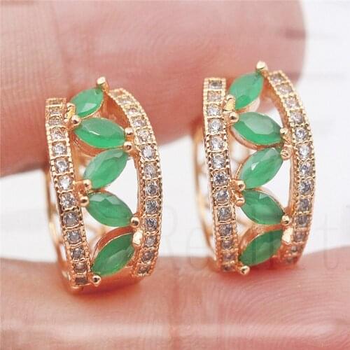 Luxury Zircon Hoop Earrings for Women Rainbow Green Purple Stone Irregular Earring Fashion Jewelry for Wedding Anniversary Gift