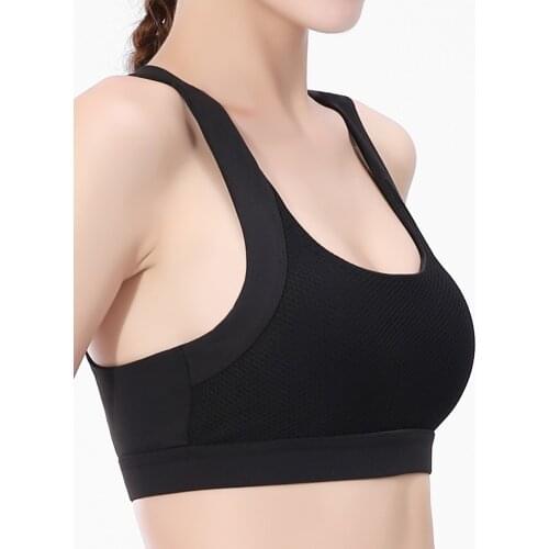 Women Breathable Sports Bra,Absorb Sweat Shockproof Padded Sports Bra Top,Athletic Gym Running Fitness Yoga Sports Tops