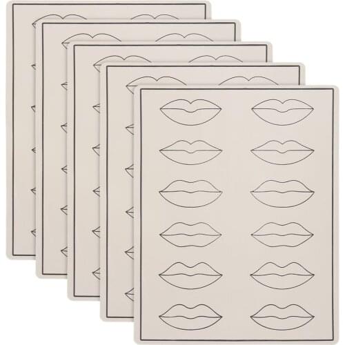 10pcs Cosmetic Permanent Makeup Eyebrow Tattoo Practice Skin Fake Lips Tattoo Practice Skin Microblading For Tattoo Accessories