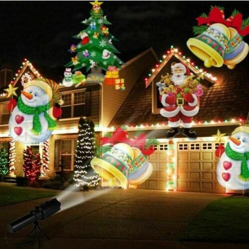 12 Patterns Christmas Laser Snowflake Projector Navidad Exte LED Disco Lights Home Garden Star Light Indoor Decoration