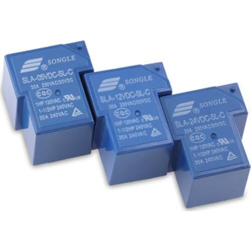 2PCS/Lot Power Relays SLA-05VDC 12VDC 24VDC-SL-C 5V 12V 24V 30A 6PIN T90