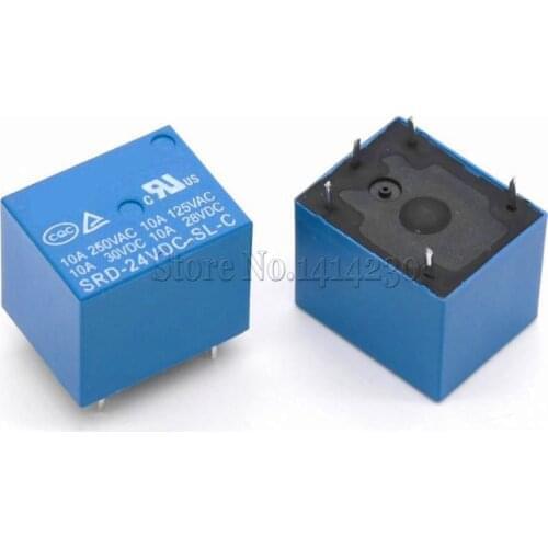 2Pcs 24V DC Power Relay SRD-24VDC-SL-C T73-24V 5Pin PCB Type In stock