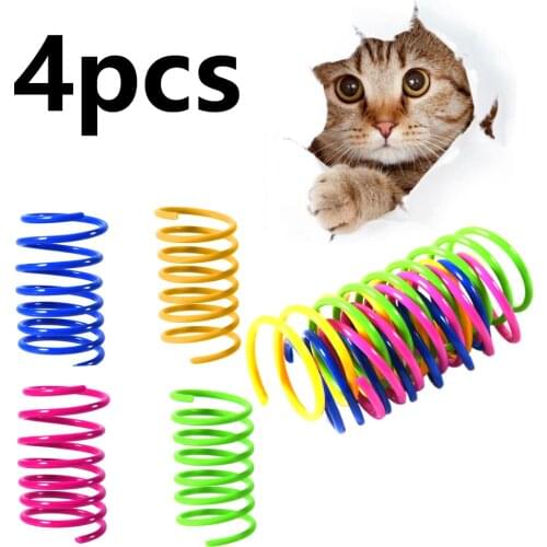 4Pcs Cat Toys Creative Plastic Flexible Cat Coil Toy Cat Interactive Toy Cat Funny Toys Pet Accessories Set Pet Toy