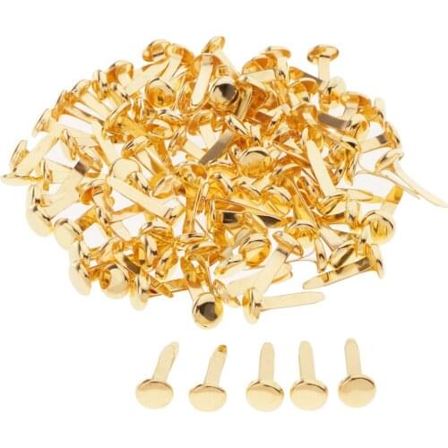 400 Pieces 8mm Round Crystal Glitter Flower Head Brads Paper Fastener DIY