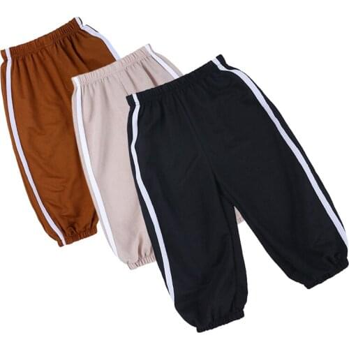 6 Color Anti-mosquito Pants Summer Cotton Casual Boys Pants Stripe Loose Kids Sweatpants Comfortable Girls Pants 1-5 Years Old