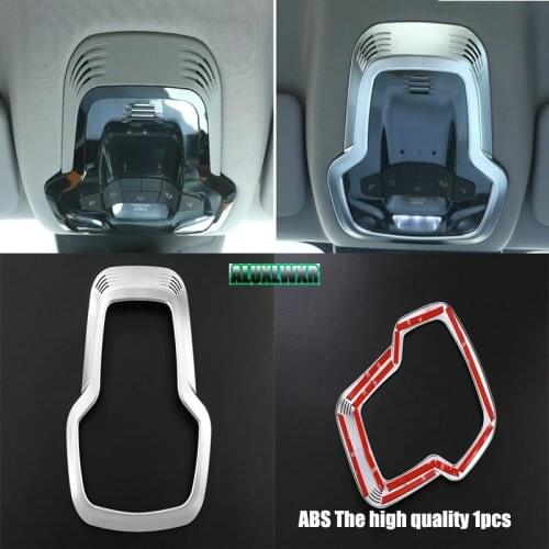 ABS Matte Chrome Interior Front Row Roof Reading Lamp Frame Cover Trim car Accessories 2017 2018 For Alfa Romeo Giulia Stelvio