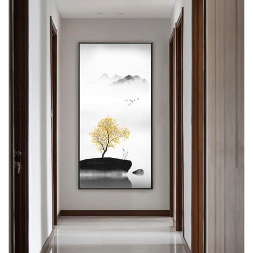 Watercolor Chinese Lotus Floral Canvas Print Paintings POP Wall Art Pictures Poster on Canvas for Living Room Office Home Decor