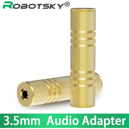 Robotsky 3.5 mm Audio Adapter Female to Female Gold plated 3.5mm Audio Extension Cable for Phone Earphone Sound Headset