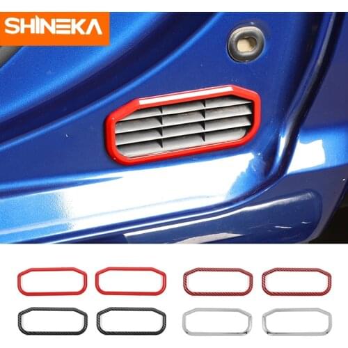 SHINEKA Car Stickers For Dodge RAM 1500 Car Door Air Outlet Vent Decor Cover Trim Ring Accessories For Dodge RAM 1500 2010-2017