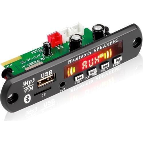 Bluetooth V5.0 car MP3 player USB recording module FM AUX radio speaker
