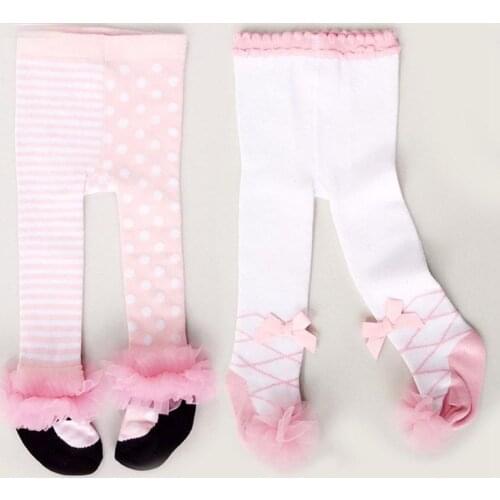 Baby Tights Cotton Cute Lace Bows Pantyhose Baby Girl Tights Clothes Winter Newborn Girls Pantyhose Menina Collant Tight