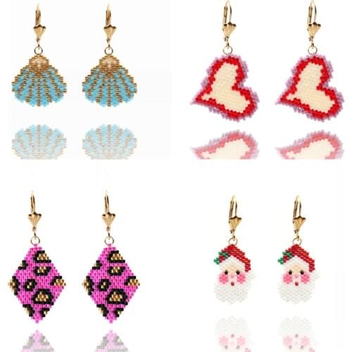 FAIRYWOO Royal Blue Eye Earring Fashion New Arrival Jewelry Miyuki Bead Earrings Stainless Steel Hook Drop Earring Ins Hot Sale