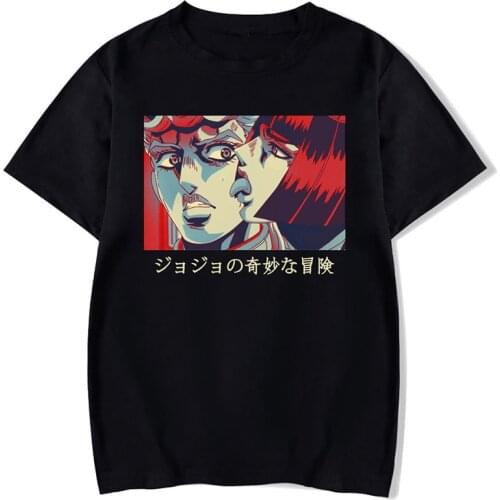 Hot Sale JoJo Bizarre Adventure Printed Graphic T Shirt Kawaii Unisex Manga 90s Top Summer Casual Harajuku Tee Cotton Camisetas