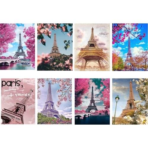 Painting By Numbers Paris Tower Drawing On Canvas HandPainted Gift Picture By Number animal Kits Home Decoration