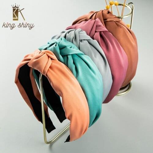 Korean Explosion Big Cross Bowknot Headband for Woman Simple Design Solid Color Fabric Hairband Sweet Girl Party Hair Accessory