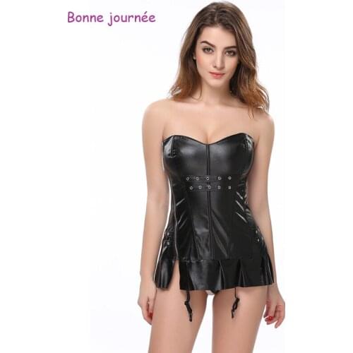 New sexy corset, tube top,imitation leather smooth waist underwear abdomen shaping clothes, high-linked body clothes sexy underw