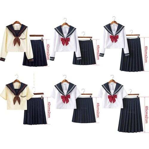 Japanese High School Student Summer Uniform Skirt Cute Girl Sailor JK Uniform Pleated Mini Navy Skirt