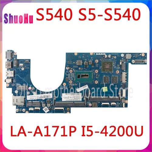 KEFU VIUS6 LA-A171P Laptop Motherboard For Lenovo Thinkpad S540 S5-S540 Motherboard I5-4200U CPU 100% Tested DDR3 HM76 2 Slots