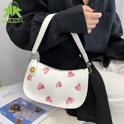 Fashion Printing Small PU Leather Shoulder Bags For Women 2021 New Simple Handbag Luxury Designer Female Messenger Bag And Purse