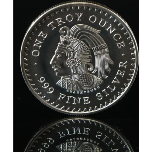 Mexican ONE TROY OUNCE 999 Fine Silver Coin Maya Mayan Prophecy Calendar Antique Souvenir Coins Souvenir Gifts
