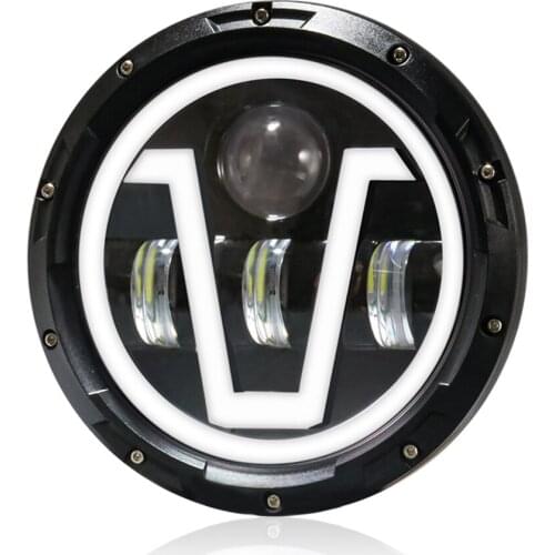 Motorcycle HeadLight 7" LED DRL Round Projector Running Light Hi/Lo Beam Headlamp Turn Signal Lamp For Harley Cafe Racer