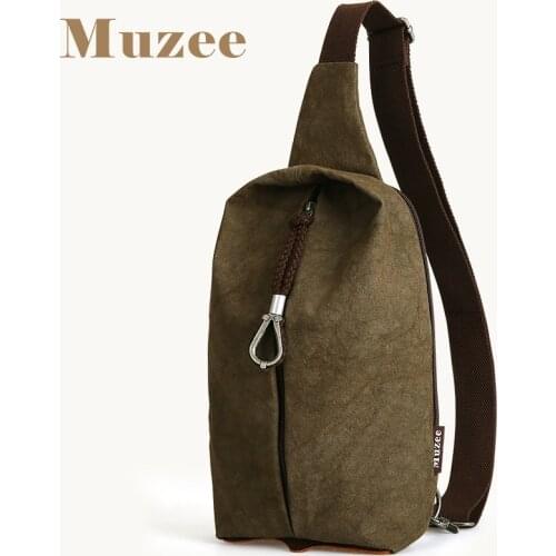 Muzee Vintage Sling Bag Men Chest Pack Simple Single Travel fashion Cross Body Messenger Shoulder Bag