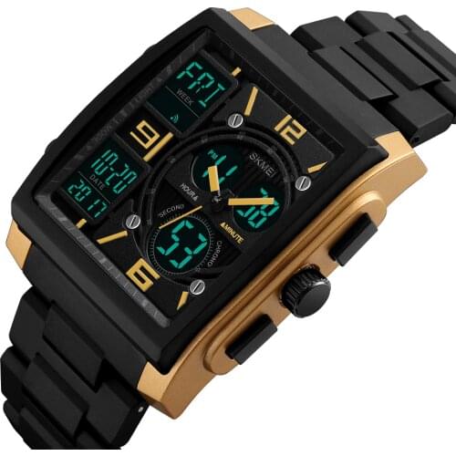 SKMEI Chrono Quartz Men Wristwatches Outdoor Sport Watch Led Digital Chronograph 50M Waterproof Watches 1274 erkek kol saati
