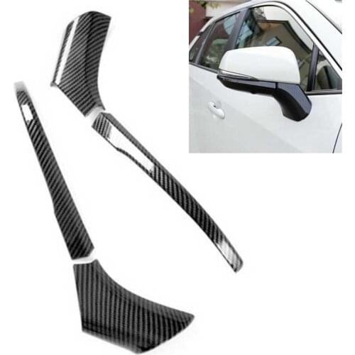 Carbon Fiber Rearview Side Mirror Strip Cover Trim Exterior Parts For Toyota Highlander 2021-22 Chromium Styling