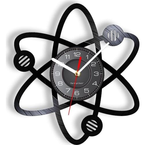 Quantum Entanglement Vinyl LP Record Wall Clock Physics Science Quantum Mechanics Laser Cut Timepiece Hanging Decor To Physicist