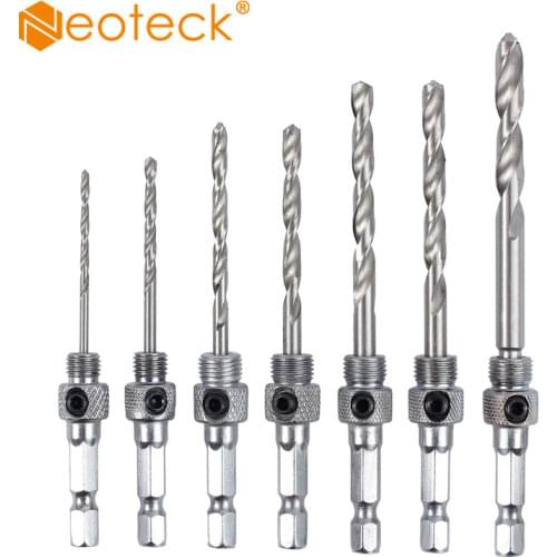 Neoteck 7PCS HSS Self Centering Cabinet Windows Door Hinge Size 5/64" 7/64" 9/64" 11/64" 5MM 13/64" 1/4" Drill Bit Woodworking