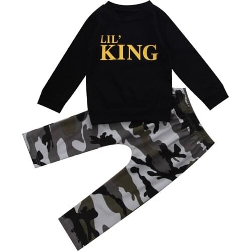 2017 New Brand Newborn Toddler Infant Kids Baby Boy Clothes Long Sleeve T Shirt Top Camouflage Pants Outfits 2Pcs Casual Set