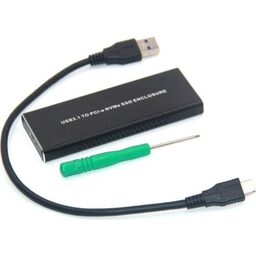 NVME PCIE USB3.1 HDD Enclosure M.2 to USB 3.1 Type C M KEY SSD Enclosure Hard Disk Drive Case External HDD Case/PCIE SSD Box NEW