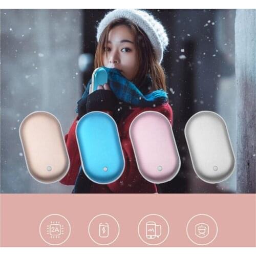 4pcs/lot Rechargeable Electric Hand Warmer 4000mA Reusable Electric Mini Pocket Power Bank USB Hand Warmers Winter Gifts
