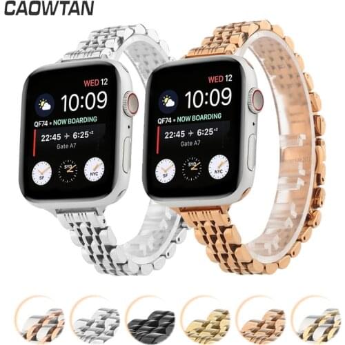 Stainless Steel Strap For Apple Watch Band Women 38mm 42mm 40mm 44mm Metal Replacement Bracelet For iWatch Series 6/SE/5/4/3/2/1