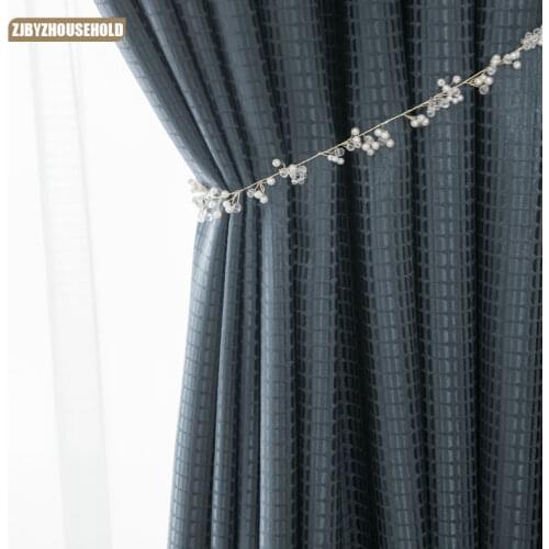 Scene Curtains for Living Dining Bedroom Light Luxury Simple Jacquard Curtain French Window Curtain Living Window Curtain