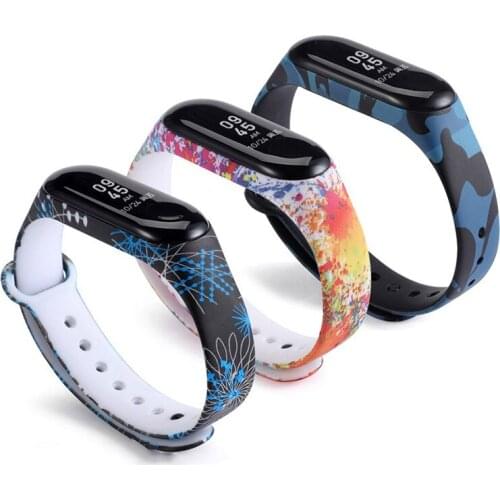 For Xiaomi Mi Band 6 Strap Silicone Printed Mi Band 5 Wristband Xiaomi Mi Band 4 Band 3 Sports Bracelet graffiti style Strap