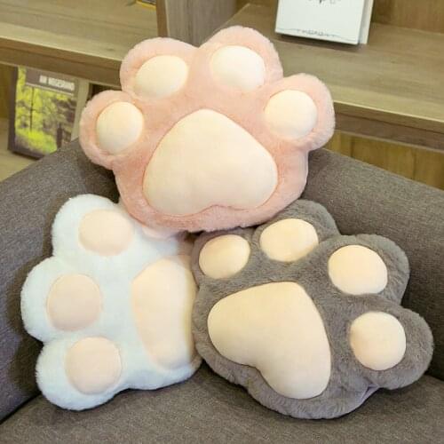 Cute Cat Paw Plush Toy Body Pillows Kawaii Office Chair Car Cushion Stuffed Cartoon Cushions Plushie Kids Toy Gift Rome Decor
