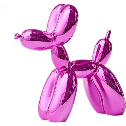 Nordic Resin Crafts Electroplating Balloon Dog Sculpture Home Decorations Modern Living Room Desktop Animal Decor Ornament