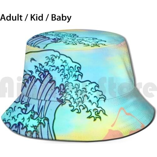 The Great Wave Sun Hat Foldable UV Protection The Great Wave Wave Surf Surfing Surfer Japanese Ocean Sea Great Hydro Big