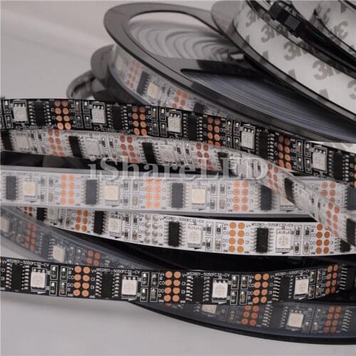 5m 5V Addressable 32LEDs/m 5050 RGB Digital WS2801 Dream Color Black LED Strip WHITE/BLACK IP30 IP65 IP67 IP68 Waterproof